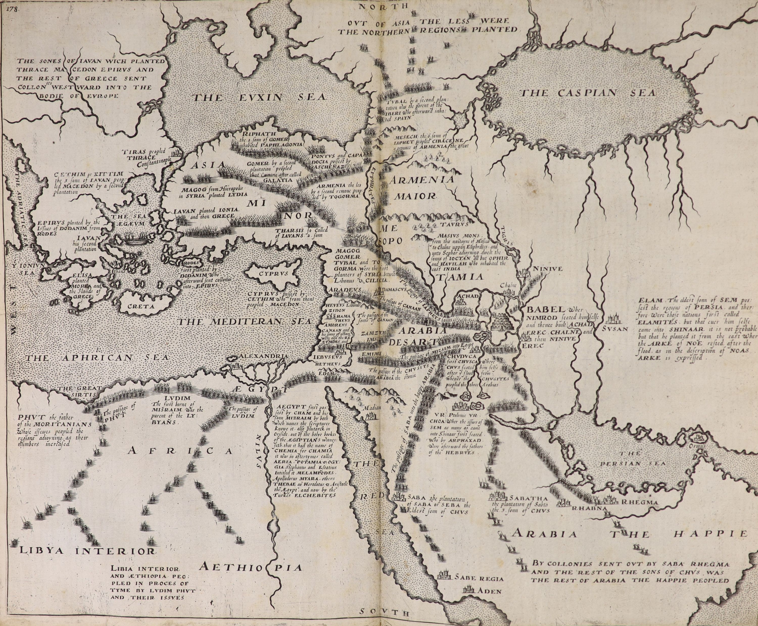 Rosse, Alexander - The History of the World: the Second Part, in six books: being a continuation of the famous History of Sir Walter Raleigh.... engraved pictorial and printed titles, 2 d-page maps and two double page ba